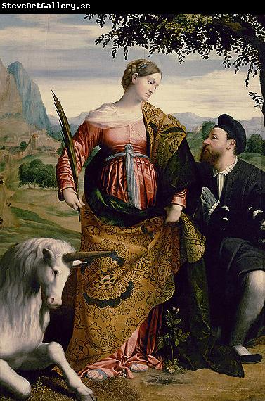 MORETTO da Brescia Saint Justina with the Unicorn